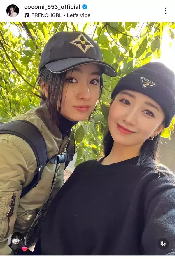 Ｋｏｋｉ，美人姉妹ショット！Ｃｏｃｏｍｉと高級ブランドコーデ「公園でのんびり」母・工藤静香も反応