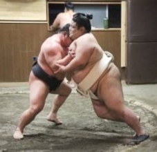 ２６歳の十両・嘉陽が部屋で稽古　来年に向け「もういい歳。歳が近い力士に負けられない」