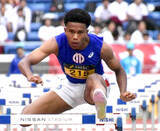 「男子１１０メートル障害、Ｕ２０世界選手権２位の古賀ジェレミーが大雨の中で優勝　順大勢７連覇に「うれしいし、誇りを持っていいかなと」」の画像1
