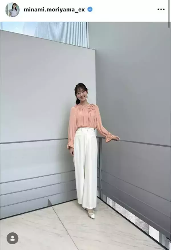 テレ朝・森山みなみアナ、白×ピンクのふんわり衣装で「美人綺麗です」「みなみちゃんしか勝たん」