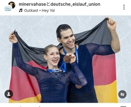 「ディズニープリンセスすぎない？」ドイツ銅ペアの美ぼうにくぎ付け！…りくりゅうへの祝福も話題「美しい」