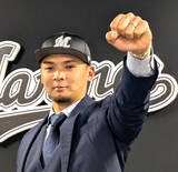 「【ロッテ】現役ドラフトで阪神から移籍の井上広大が入団会見　「もう関西には帰らないという覚悟で」」の画像1