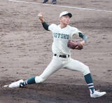 「【高校野球】報徳学園の長身右腕・江藤達成が右肩に打球直撃のアクシデントも志願の完投　最速１４６キロの今朝丸２世に巨人スカウト絶賛」の画像1