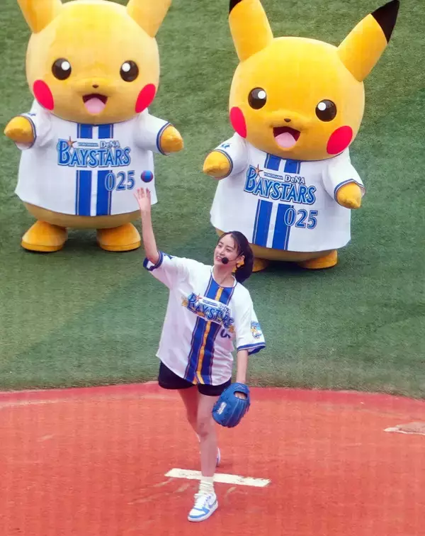 【ＤｅＮＡ】山本美月がセレモニアルピッチ登板も悲鳴･･･ピカチュウ大応援実らず無念のゴロ投球「ピカチュウたちに力をもらいながら…」