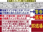 【ＮＰＢ】「危険スイング」による罰則を１２日から適用　悪質な場合は退場【罰則規定全文】