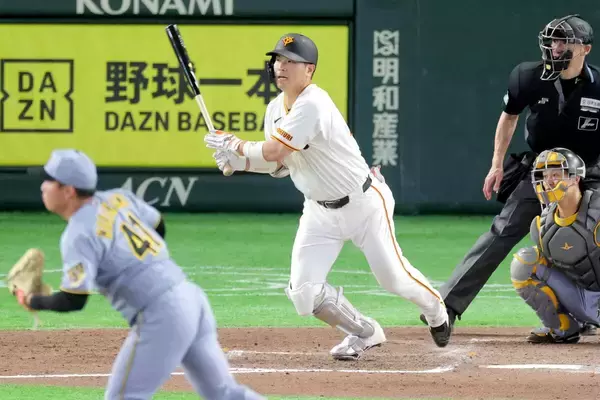【巨人】大城卓三が阪神・村上からチーム２２打席ぶりヒット！→邪飛で二塁へ激走タッチアップ