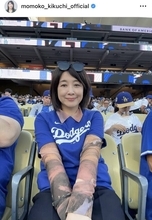 「うあぁっ！」「びっくりした〜」ドジャース戦観戦の元トップアイドル「すごい席ですね」５８歳・菊池桃子