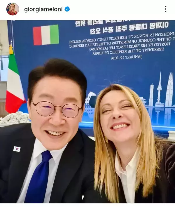 メローニ首相　韓国大統領との自撮り２ショットが「美しい」「ゴージャス」「クール」「かっこいい」と反響