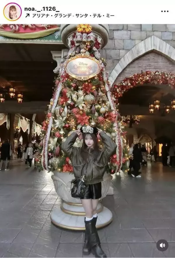 辻希美の長女・希空「朝から行った」クリスマスディズニー　美脚際立つショーパンコーデが可愛すぎ！