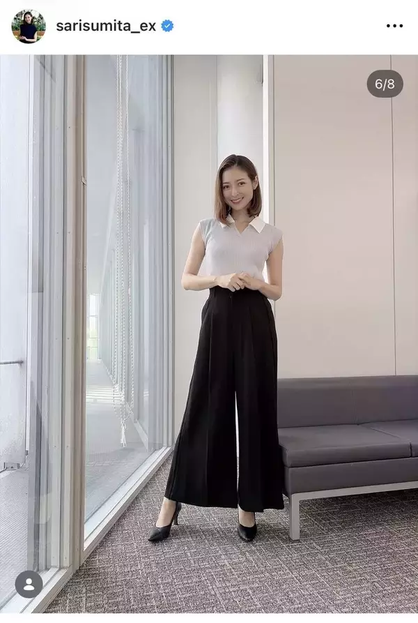 テレ朝・住田紗里アナ、パンツスタイルのスレンダーな衣装姿が「抜群に似合います」「麗しい」「美人すぎです」と反響の声