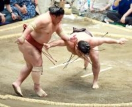霧島が７連勝で単独首位守る　大栄翔に勝利