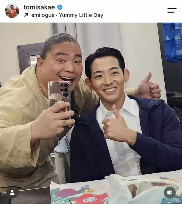 「ＶＩＶＡＮＴ」ドラム　同い年俳優との仲良し２ショットを公開「裏側では仲良しなんですね」「いい表情」「新庄～！」