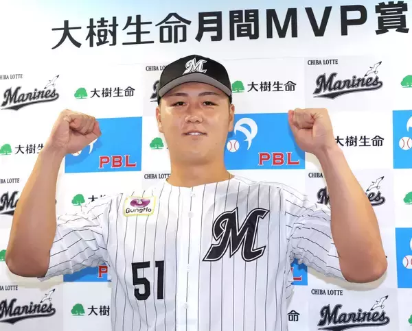 【ロッテ】 山口航輝が８月度「大樹生命月間ＭＶＰ賞」　「うまくいった月だった」８月打率３割２厘、１０本塁打、１７打点　驚異の４戦連発も