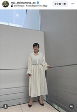 テレ朝・島本真衣アナ、透け感のある白ブラウスとロングスカートのセットアップ披露！「お似合いです」「可愛い」