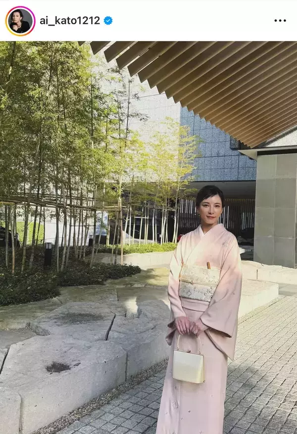 ２０００年代の“ＣＭ女王”　４３歳になった加藤あい、「久しぶりに」淡い着物姿に「かわらぬ美しさ」「美しすぎます」