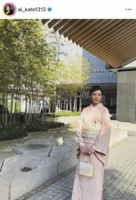 ２０００年代の“ＣＭ女王”　４３歳になった加藤あい、「久しぶりに」淡い着物姿に「かわらぬ美しさ」「美しすぎます」