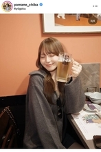 “スー女”山根千佳「とりあえずのビール」行きつけ店でちゃんこ鍋堪能！「めちゃくちゃ可愛い過ぎ」「美女とビール」