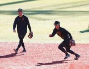 【巨人】ソフトバンクから新加入の川原田純平　遊撃で軽快な動きを披露　育成練習