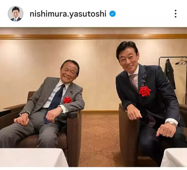 ８５歳にびっくり！麻生太郎副総裁が「若さを保っていますね！」「最強のお二人」「左右対称で同じポーズ」