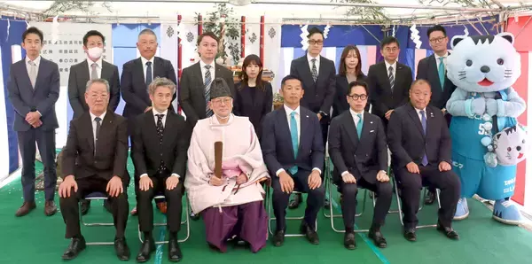 京都ハンナリーズが１０月竣工予定の専用練習場建設予定地で地鎮祭　竹之下仁八オーナー「地域の誇りになるような場所に」