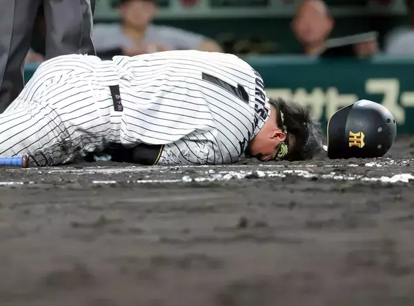 【阪神】森下翔太が左手首に死球受けて倒れ込む→途中交代　甲子園に怒号　巨人・赤星優志に大ブーイング　藤川球児監督もベンチ飛び出す