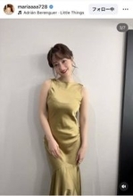 谷まりあの美背中がスゴイ！金ドレスで柔らかそうな体のラインも圧巻！「吸い込まれそう「世界一美しい」