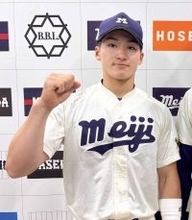 【大学野球】５０メートル走５秒台の明大・岡田啓吾がランニング本塁打　慶大との優勝争いへ「自分たちは勝つことしかできない」