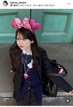 カジサックの美人娘、制服ディズニー！「超可愛いいい！」「ビジュが過去一な気が」モデル・梶原叶渚