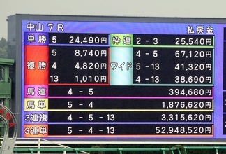 「凄まじい荒れかた」「どよめきが尋常じゃない」ファン驚がく！中山競馬で衝撃の３連単５２９４万円超！