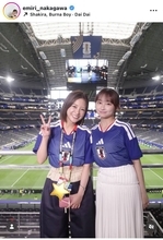 中川絵美里、代表ユニ姿で影山優佳と２ショット！人生初のＷ杯現地観戦に大興奮「目に映るもの全てが、輝いていました」
