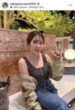 元ＮＨＫ中川安奈アナ、ノースリ姿で美スタイルあらわ「メッチャ色っぽい」「綺麗で萌えます」「大人」