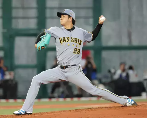 【球宴】阪神・高橋遥人が夢舞台で全球ストレート２回０封！　楽天カードマン辰己涼介に盗塁許すも点は与えず