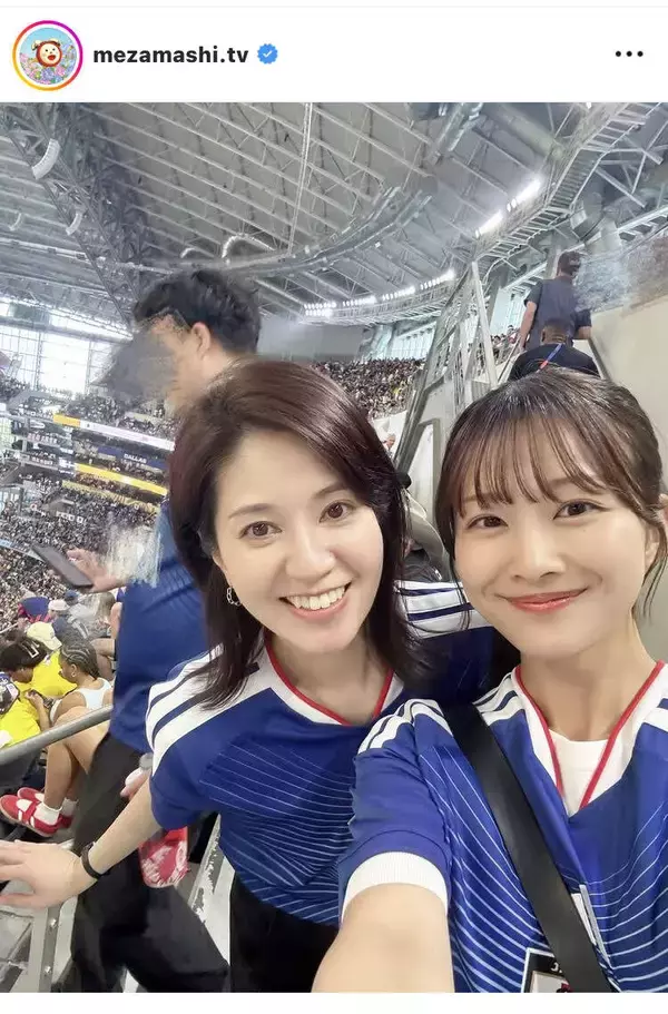 Ｗ杯現地取材の美女アナ２ショが「か、かわいい〜」「ぜひ勝利の女神に」　原田葵アナ＆遠藤玲子アナにくぎ付け