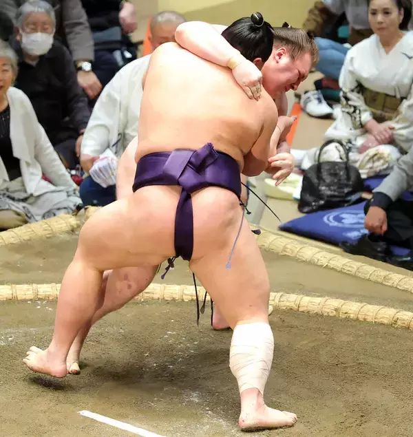 新大関・安青錦が物言いの末、２連勝　過去２戦２敗の義ノ富士から逆転勝利