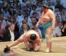 カド番の琴桜が５勝目で星を五分に　祖父が横綱同士の対戦で、王鵬に勝つ