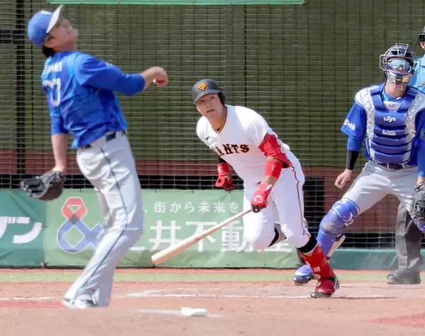 【巨人】ドラ６・藤井健翔が勝ち越し適時打「執念で打つことができた」　ＤｅＮＡ先発・藤浪から２打数２安打…２軍ＤｅＮＡ戦