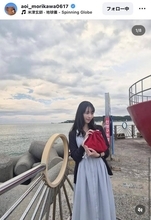 「神々しい」森川葵、ネイビー×水色の涼しげコーデで韓国堪能「うおお大好きや〜」「癒されます」