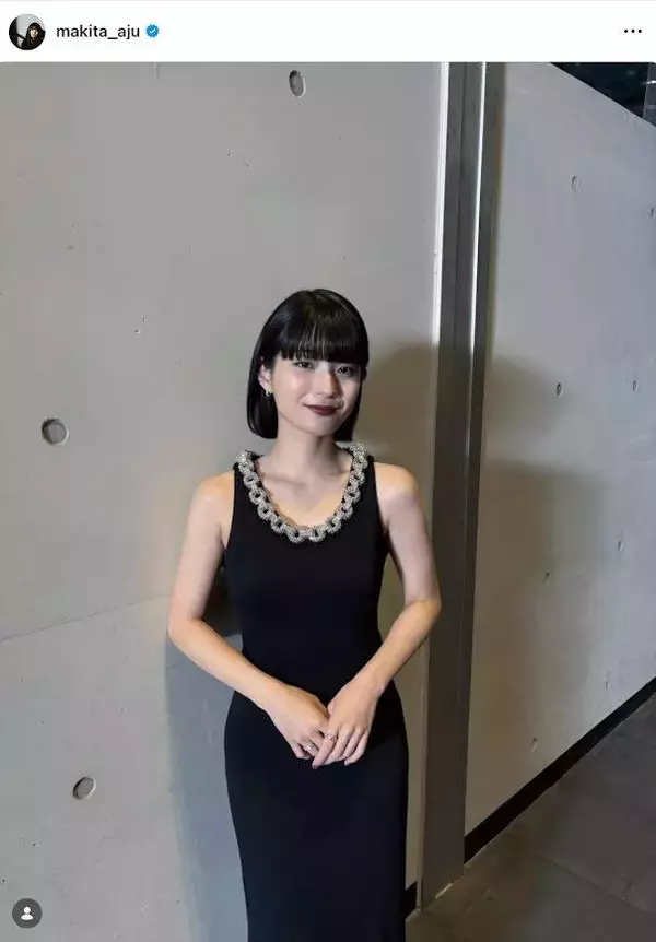 蒔田彩珠、ぴたっとラインあらわ　ノースリ黒ドレスに「ほれてまうやろー」「すごく綺麗」と反響
