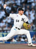 「【ロッテ】先発の広池康志郎「コントロールしに行ってしまっていたのでそこは自分の中で反省点です」強風で何度も帽子が飛ばされる」の画像1