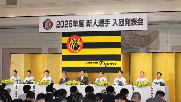 【阪神】ドラフト１位・立石正広ら新人７選手が入団会見　立石は１年目の２ケタ本塁打が目標…全選手コメント一覧