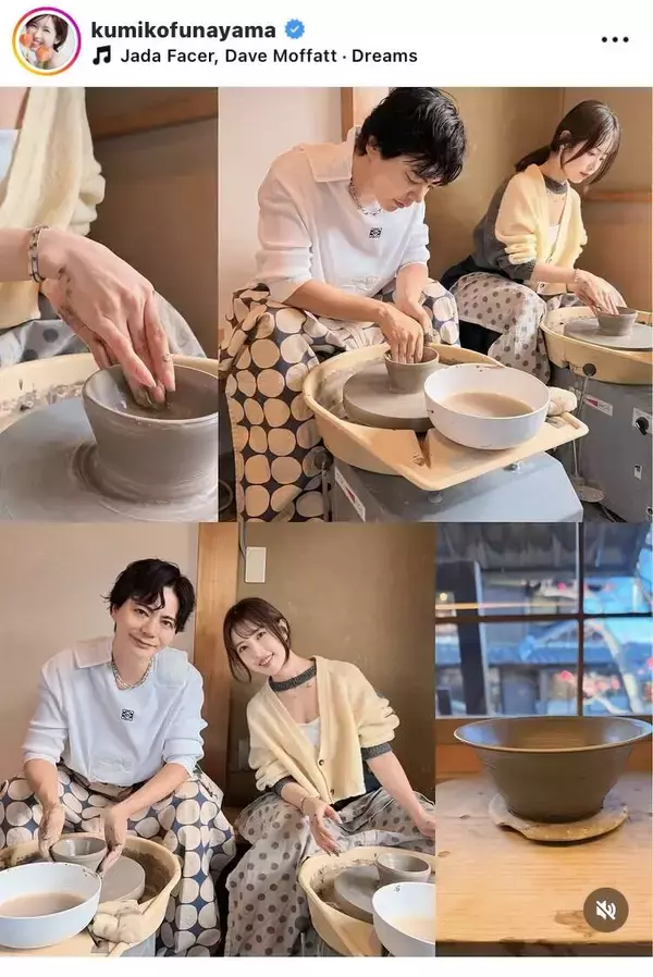 くみっきー「相変わらず器用にこなしていました」夫婦で陶芸デート！「めっちゃ上手」「貼りすぎ」「いいですね」