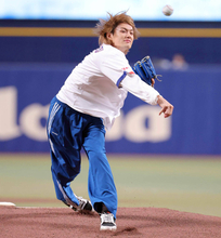 Ｍ！ＬＫ・佐野勇斗「僕が失敗したらドラゴンズは勝ちます」セレモニアルピッチで１１３キロ…目標の１２０キロに届かず　地元バンテリンＤの中日戦