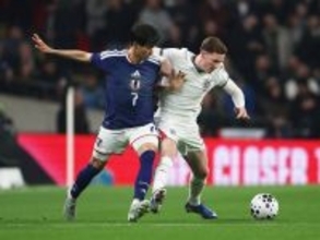 三笘薫が代表１年半ぶりゴール　カウンターから日本代表ファーストシュートで先制…聖地ウェンブリーでイングランド戦