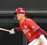 「【楽天】 辰己涼介が豪快アーチ　伊藤大海から先制弾「リーグで一番いいピッチャーだと思うので…」右翼席中段へ今季４号ソロ」の画像1
