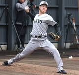 「【巨人】開幕投手有力候補　山崎伊織がキャンプ最多１３１球の熱投　３度目のブルペン」の画像1