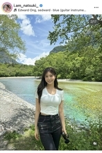 “令和の峰不二子”阿部なつき、北アルプスの大自然バックにぴたぴたトップス姿！「天下取れる」「色気たっぷり」