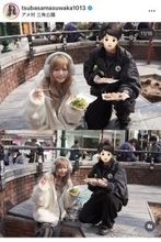 「お顔が天才」益若つばさ、息子との大阪旅行でたこ焼きをパクリ！肩出しニット×イヤーマフコーデが「あまりにも可愛い」