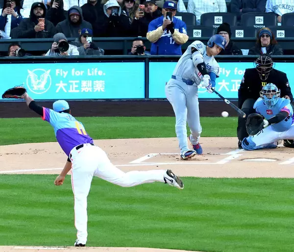 大谷翔平、菅野智之との日本人対決で連続出塁記録を「４９」に更新　衝撃の右翼線二塁打→犠飛で先制ホームイン　ＮＰＢ時代から驚異の５打数５安打…ベーブ・ルースらの“大台”に王手