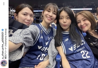 豪華芸能人がバスケ観戦　Ｂリーグ決勝に美女集結「えー！」「楽しそうな笑顔」…あ～ちゃんが公開