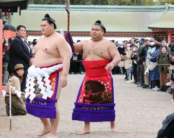 大の里、住吉大社で初の奉納土俵入り「横綱として大阪に帰って来られたのはうれしい」